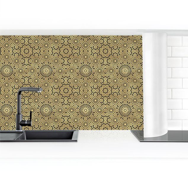 Panel ścienny do kuchni - Orientalny wzór z złotymi gwiazdami