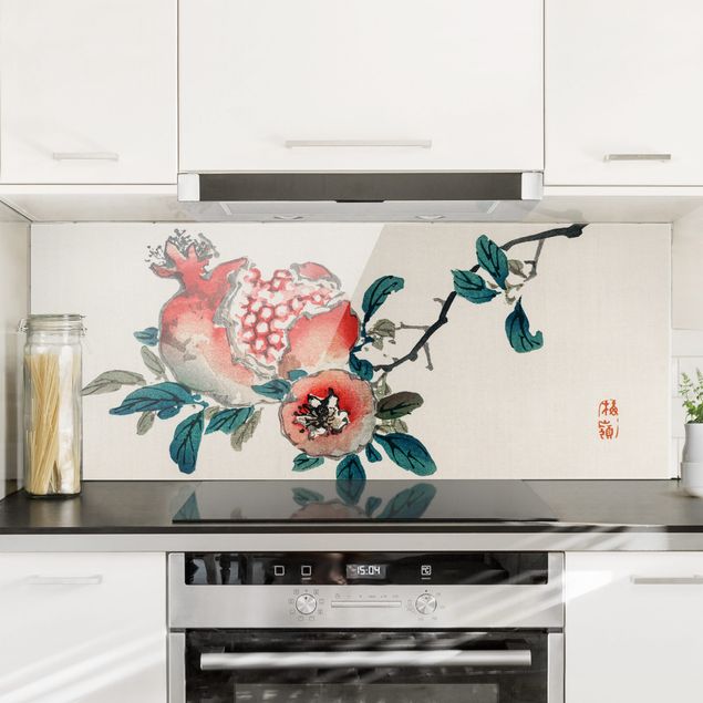 Dekoracja do kuchni Rysunki azjatyckie Vintage Pomegranate