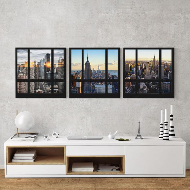 Obrazy do salonu nowoczesne Widoki z okna na Nowy Jork