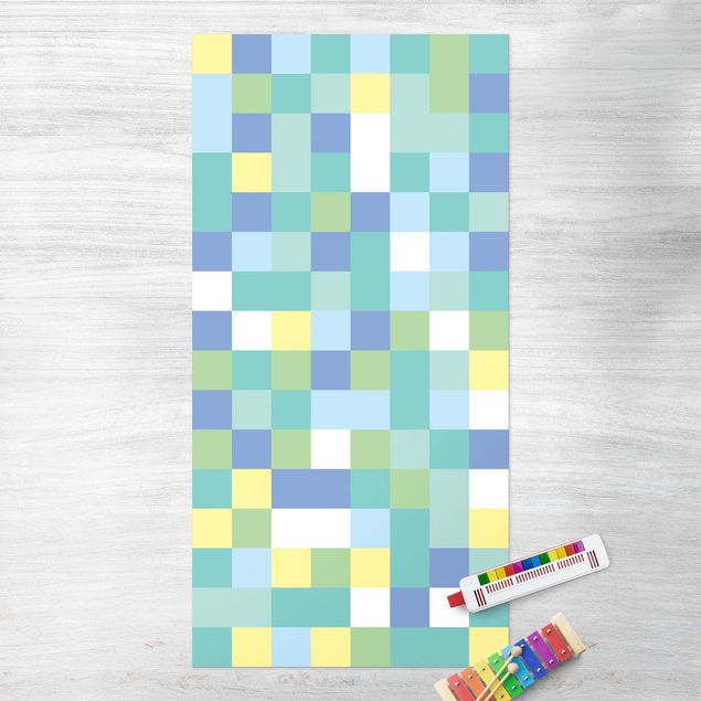 dywan zewnętrzny Plac zabaw z kolorową mozaiką