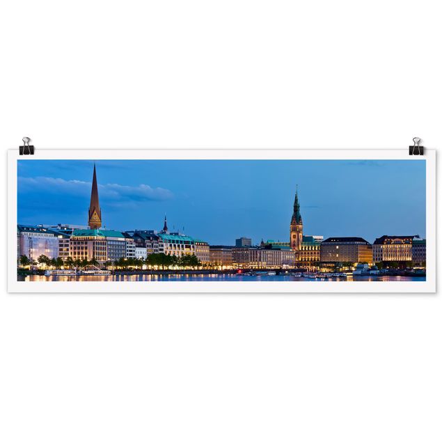 Plakaty architektoniczne panorama Hamburga