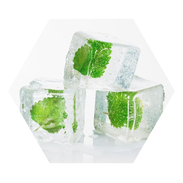 Obraz heksagonalny z Forex - Trzy kostki lodu z melisą cytrynową