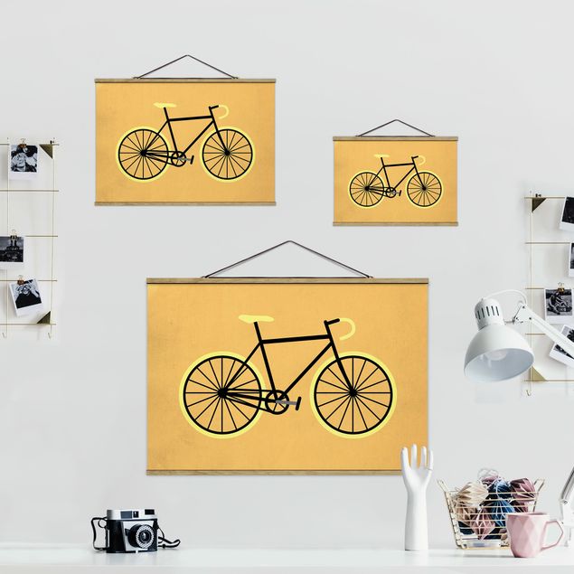 Artystyczne obrazy Rower w kolorze żółtym