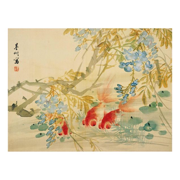 Obrazy na szkle zwierzęta Ni Tian - złota rybka