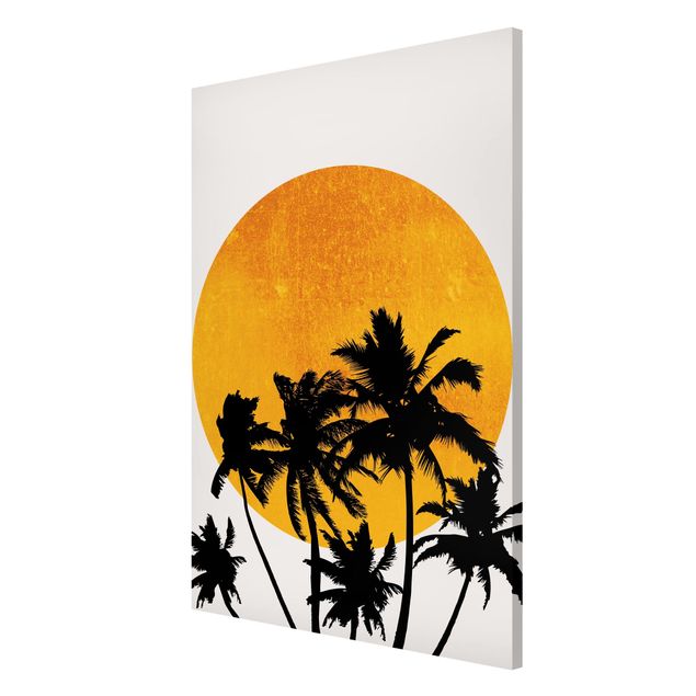 Obrazy nowoczesne Palmy na tle złotego słońca
