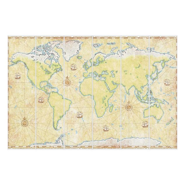 Zasłony panelowe Mapa świata