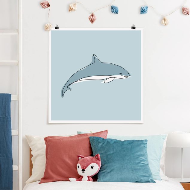 Obrazy nowoczesne Dolphin Line Art