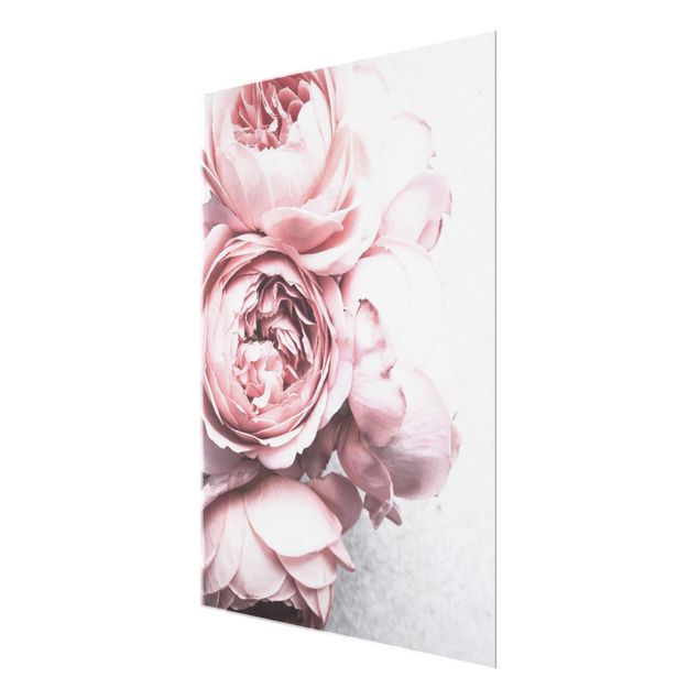 Obraz różowy Kwiaty różowej piwonii Shabby Pastel