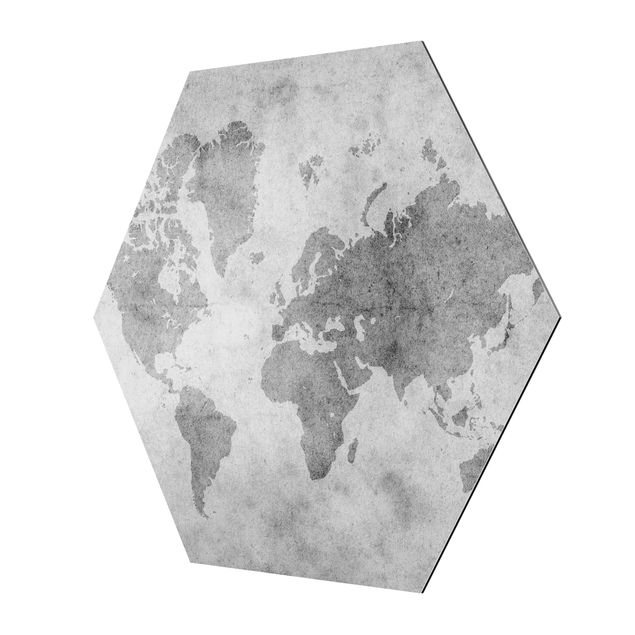 Obraz heksagonalny z Alu-Dibond - Vintage World Map II