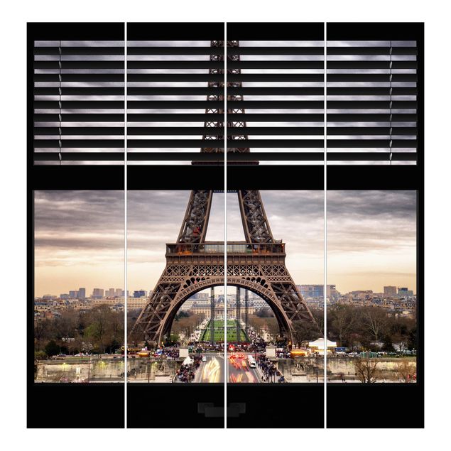 Zasłony panelowe Zasłony widokowe na okno - Wieża Eiffla Paryż