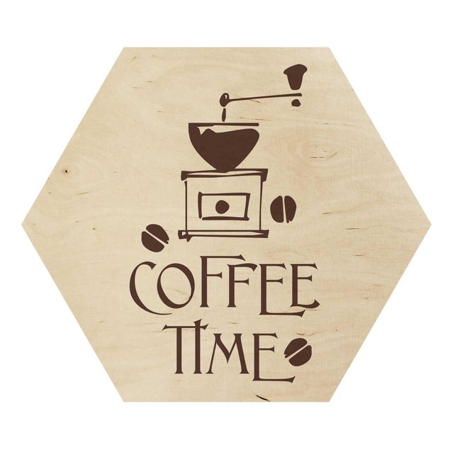 Obraz heksagonalny z drewna - Nr SF318 Coffee Time 5