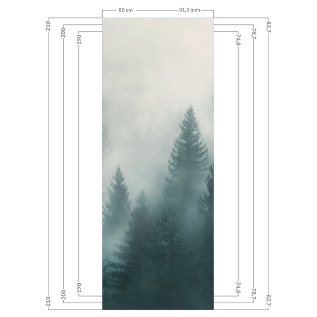 Tylna ścianka prysznicowa - Coniferous Forest In Fog