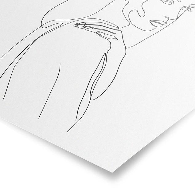 Obrazki czarno białe Line Art Woman Shoulder czarno-biały
