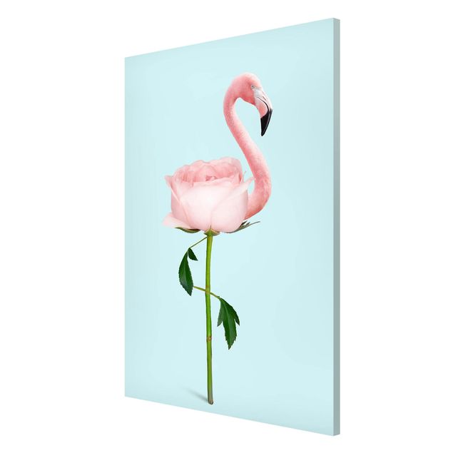 Obrazy nowoczesny Flamingo z różą