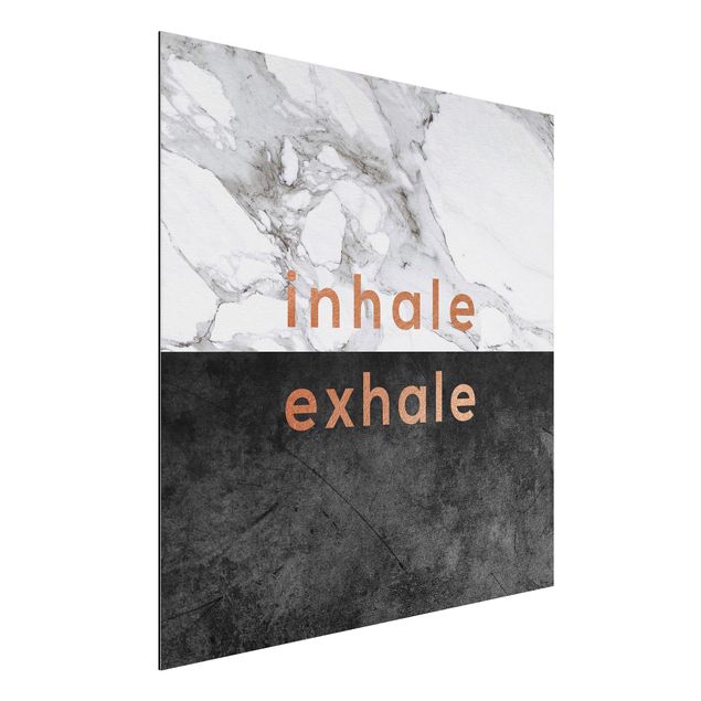 Dekoracja do kuchni Inhale Exhale Miedź i marmur