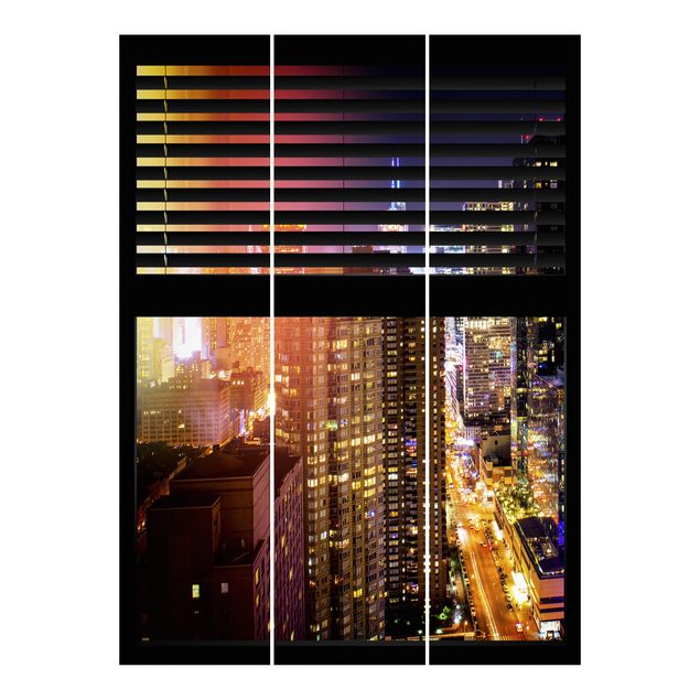 Zasłony panelowe Żaluzje widokowe na okna - Manhattan nocą