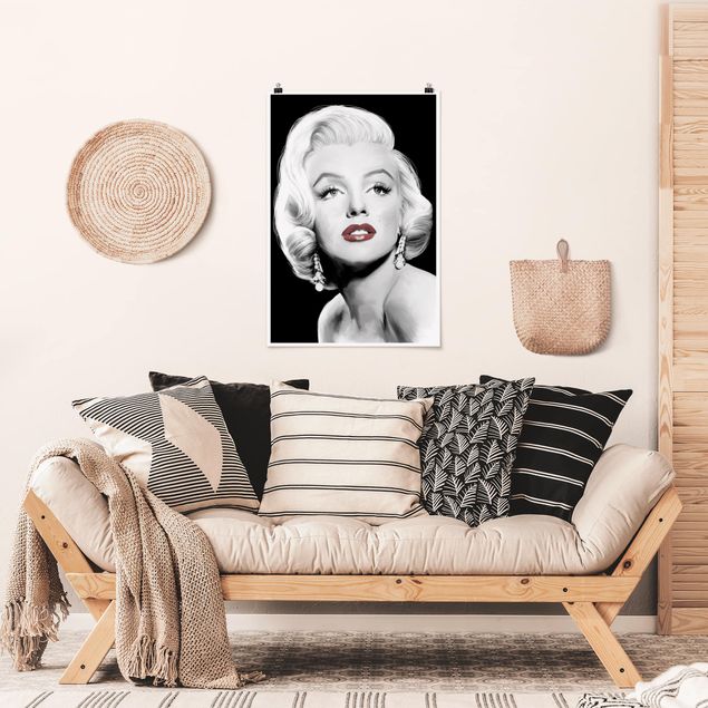 Obrazy do salonu nowoczesne Marilyn z biżuterią na uszach