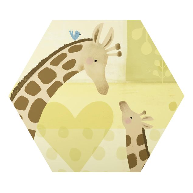 żółty obraz Mama i ja - Żyrafy