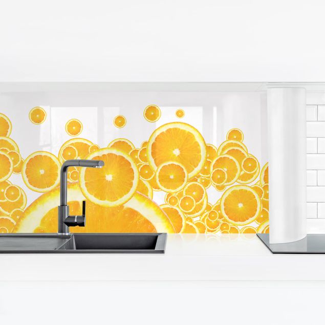 Panel ścienny do kuchni - Wzór pomarańczowy retro II