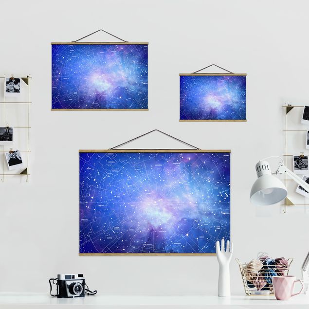 Obrazy na ścianę Mapa nieba z obrazem gwiazd