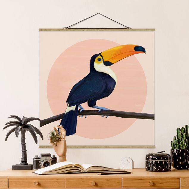 Dekoracja do kuchni Ilustracja ptak tukan malarstwo pastelowe