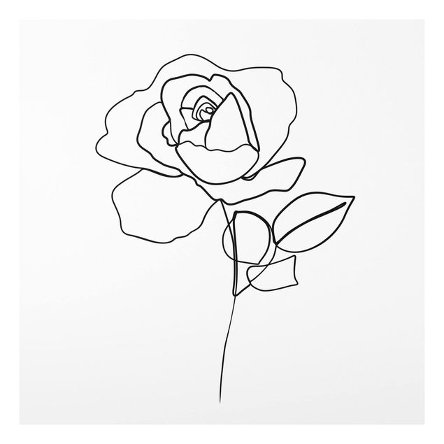 Dekoracja do kuchni Line Art Róża czarno-biały