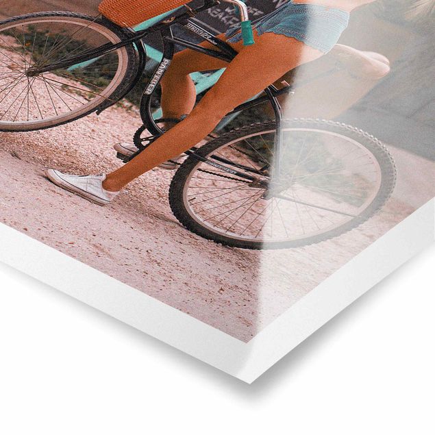 Kolorowe obrazy Dziewczynka na rowerze