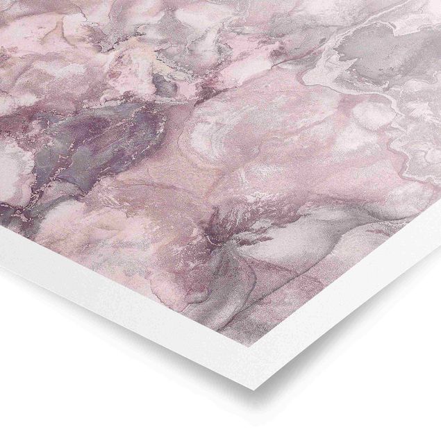 Abstrakcja plakat Eksperymenty z kolorami Marmurowy fiolet