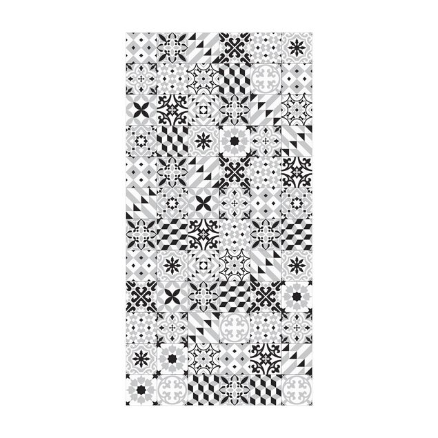 dywan z kafelek Płytka geometryczna Mix czarny
