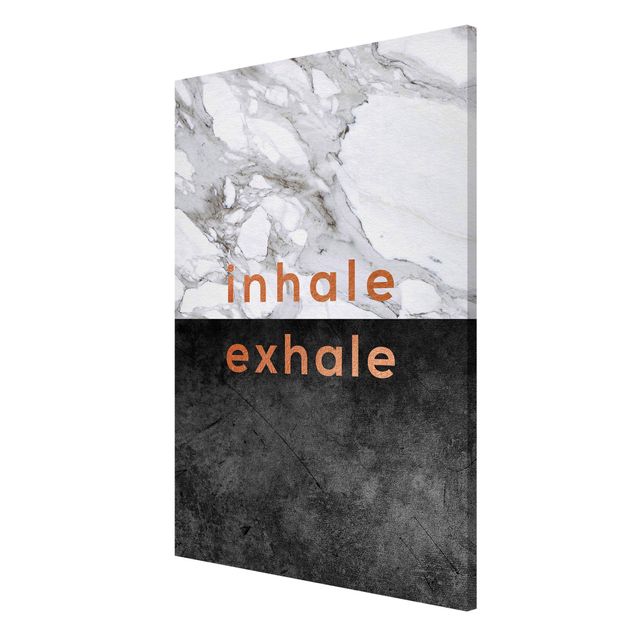 Nowoczesne obrazy Inhale Exhale Miedź i marmur
