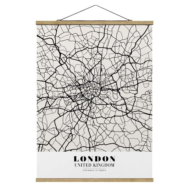 Obrazy z napisami City Map London - Klasyczna