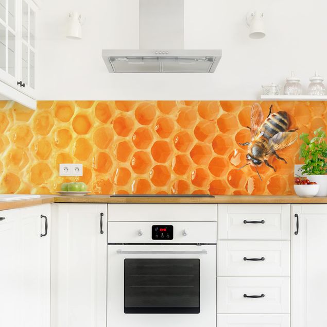 Panel szklany do kuchni Pszczoła miodna