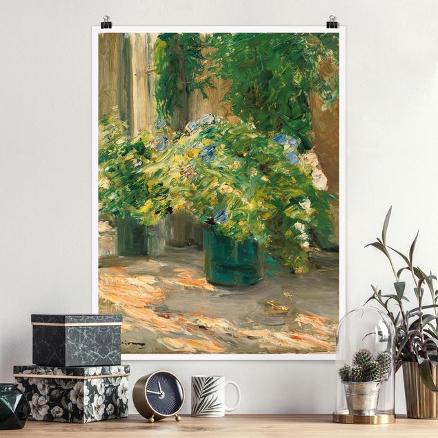 Plakat - Max Liebermann - Doniczki z kwiatami przed domem