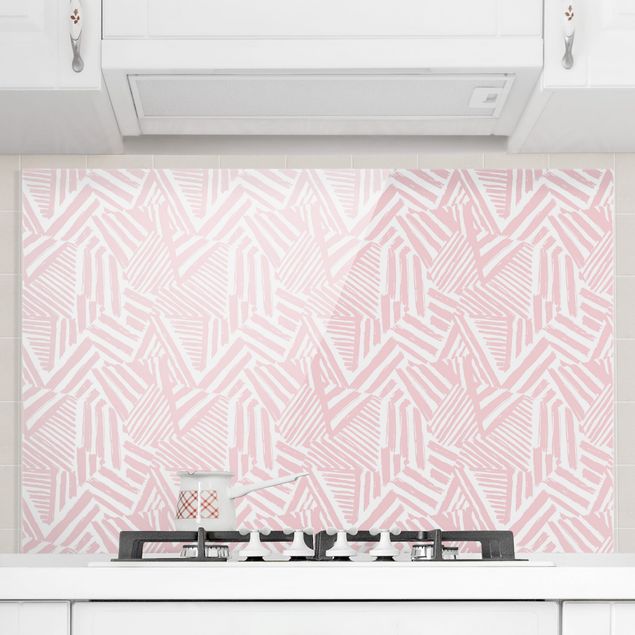 Dekoracja do kuchni Jagged Stripes in Pale Pink