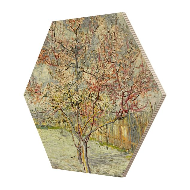 Obrazy drewniane Vincent van Gogh - Kwitnące drzewa brzoskwiniowe