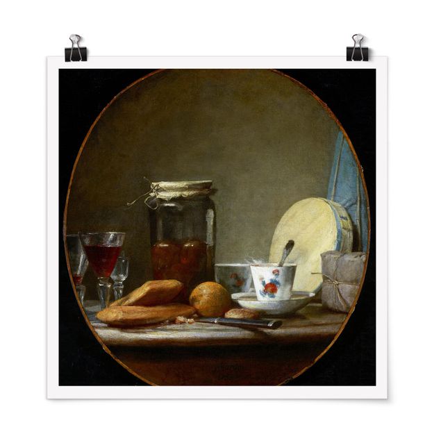 Obrazy nowoczesny Jean-Baptiste Siméon Chardin - Kieliszek z morelami