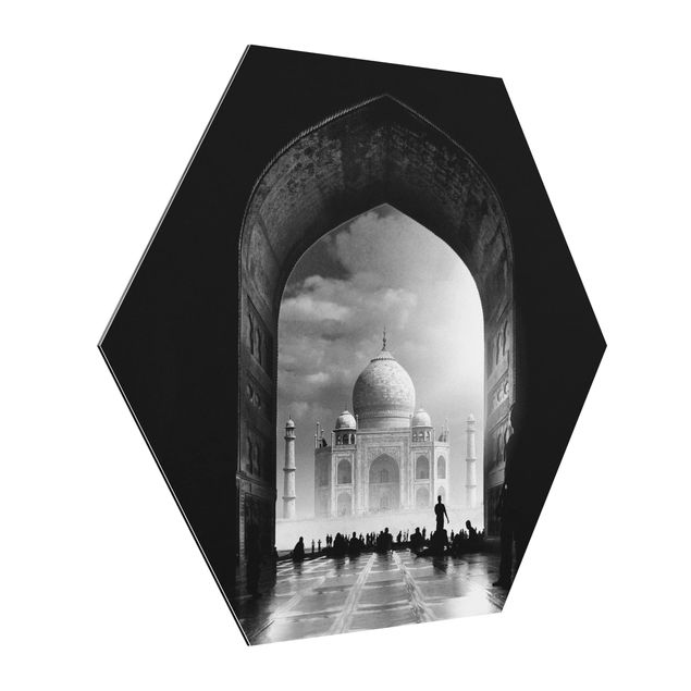 Obraz heksagonalny z Alu-Dibond - Brama do Tadż Mahal