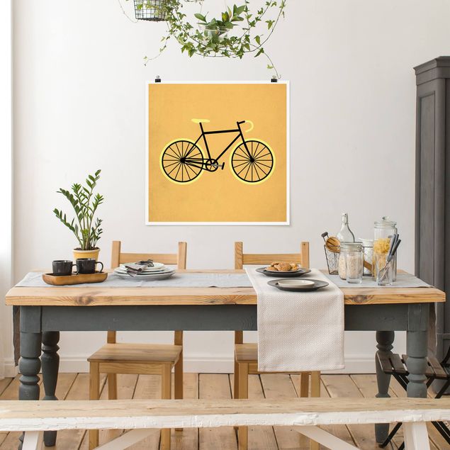 Nowoczesne obrazy Rower w kolorze żółtym