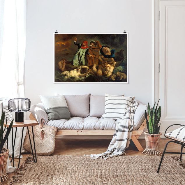 Obrazy do salonu Eugène Delacroix - Dante i Wergiliusz w piekle