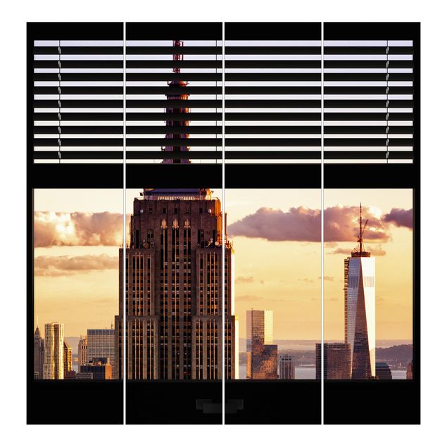 Zasłony panelowe Zasłony widokowe na okna - Empire State Building Nowy Jork