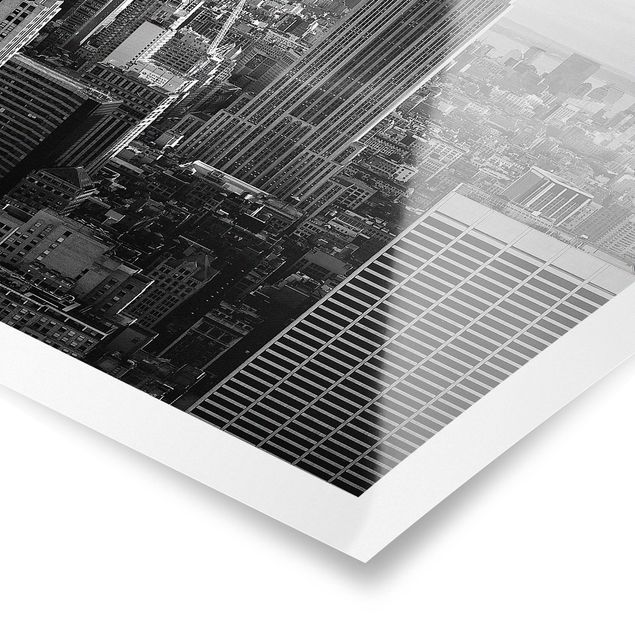 Plakaty czarno białe Manhattan Skyline