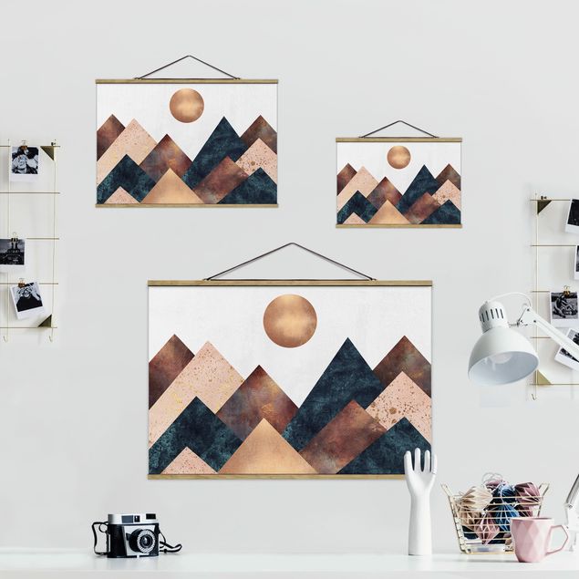 Obrazy artystów Geometryczne góry brązowy