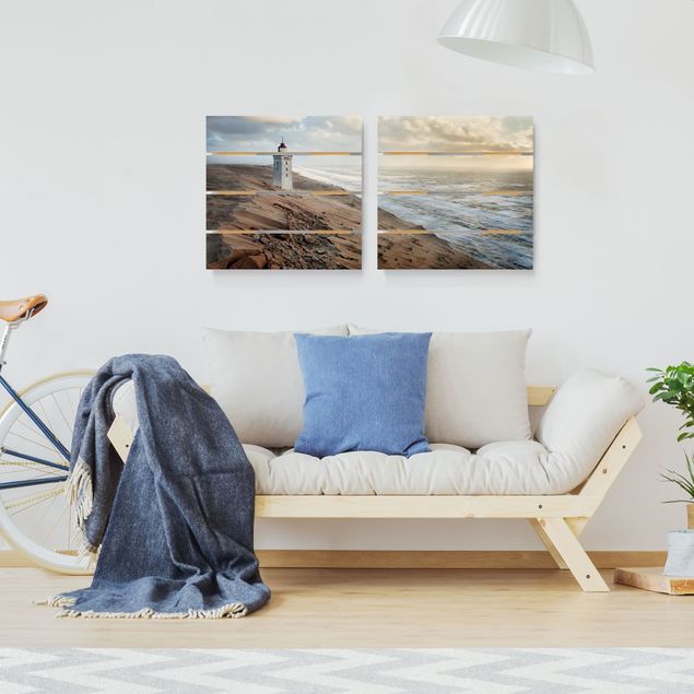 Obrazy na drewnie Latarnia morska w Danii