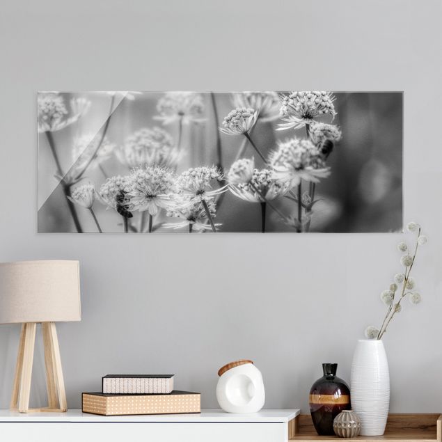 Obrazy na szkle panorama Pastelowe kwiaty II