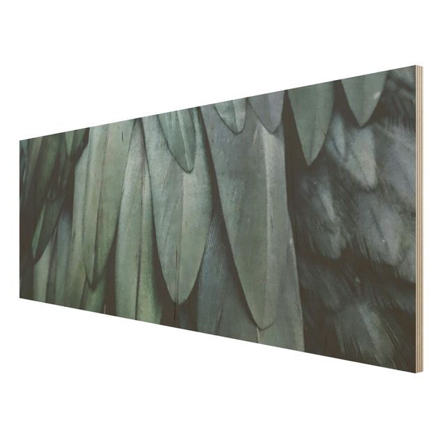 Obrazy na drewnie Szprychy w kolorze akwamarynu