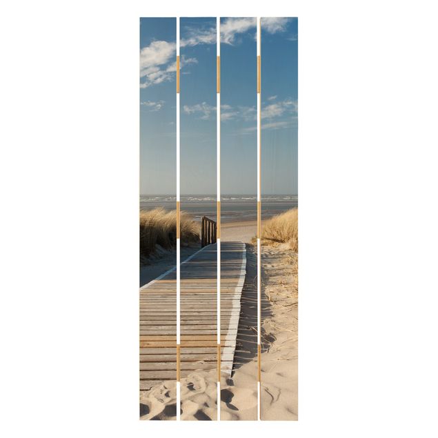 Obraz z drewna - Plaża nad Morzem Bałtyckim
