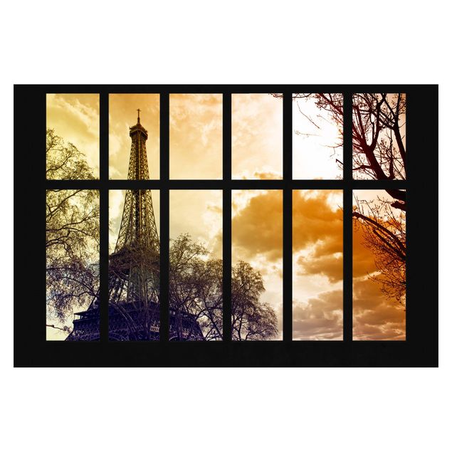 Fototapety Wschód słońca Paryż Wieża Eiffla