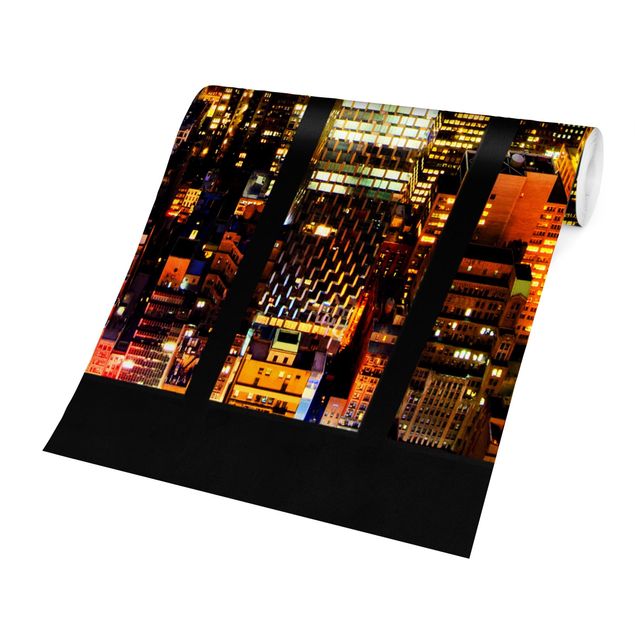 Tapety na ściany Widok z okna na panoramę Manhattanu nocą