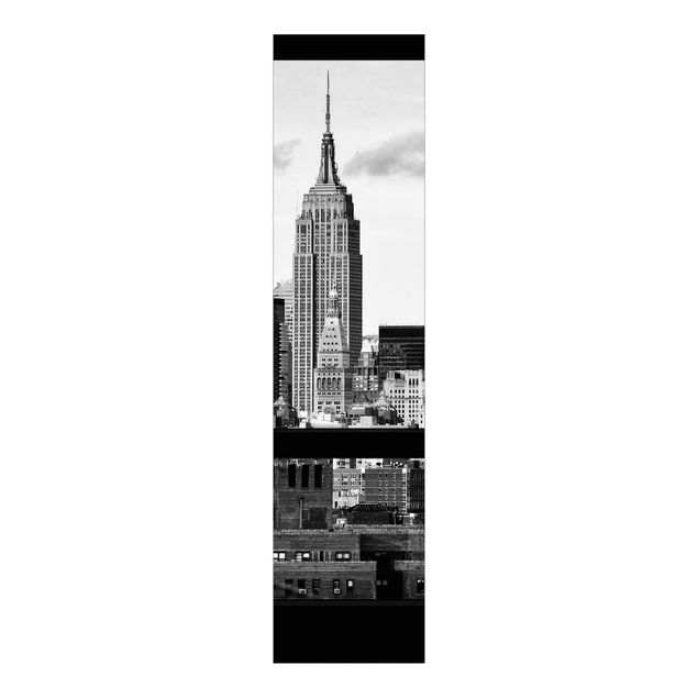 Domowe tekstylia Okna z widokiem na panoramę Nowego Jorku czarno-białe