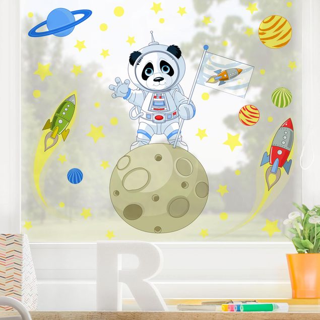 Folia okienna dla dzieci Panda astronauta